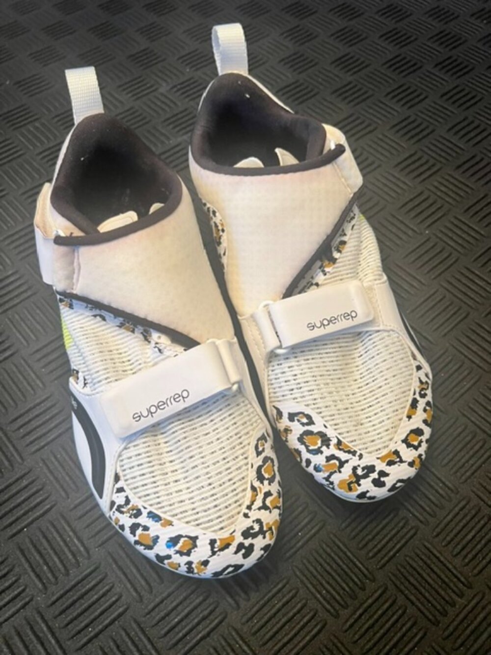 Nike SuperRep Cycle Indoor Cycling Shoes Leopard White Volt CJ0775-177‎ W Size 7